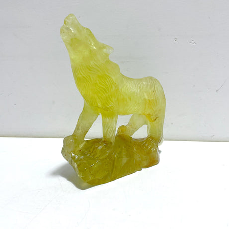 Unique Citrine Wolf Carving