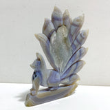 2 Pieces Geode Agate Druzy Nine-tailed Fox Carving #18