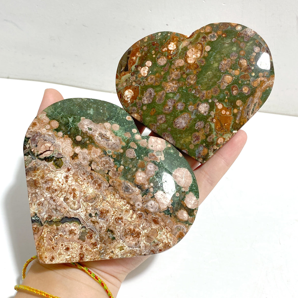 10 Pieces Large Rainforest Jasper Heart #4
