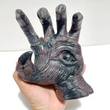 Garnet Mixed Astrophyllite Witchcore Demon Hand Carving