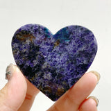 Fluorite Mixed Blue Apatite Heart Wing Carving With Stand
