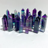 High Quality 5-8cm Rainbow Fluorite Four-sided Tower Point Wholesale