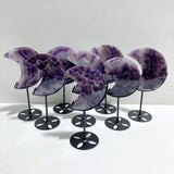 8 Pieces Chevron Amethyst Moon With Stand