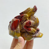 2 Pieces Mookaite Flying Dragon Castle Carving #1