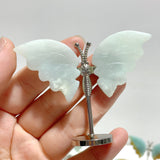 Small Caribbean Calcite Butterfly Carving With Stand Wholesale