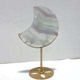 5 Pieces Fluorite Moon Carving With Stand