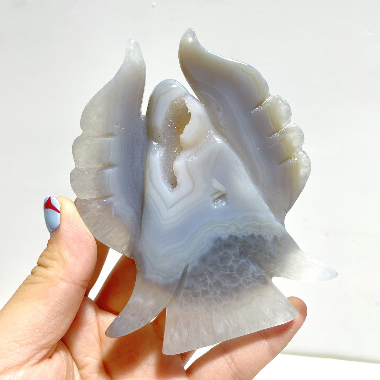 13 Pieces Geode Agate Druzy Angel Carving