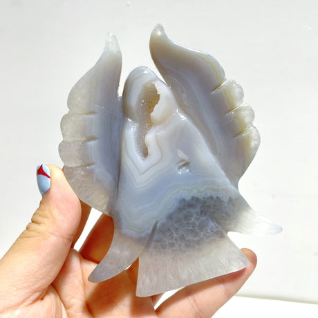 13 Pieces Geode Agate Druzy Angel Carving