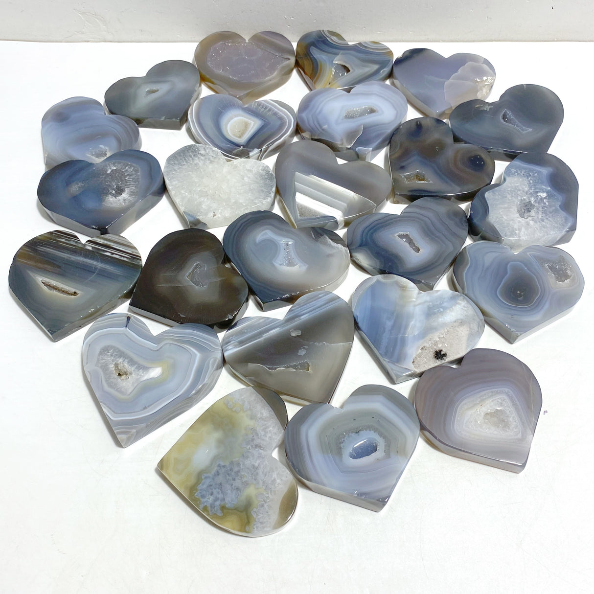 24 Pieces Geode Druzy Agate Heart