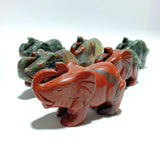 6 Pieces Africa Blood Stone Elephant Carving