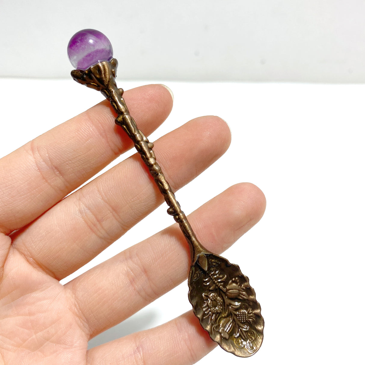 Colorful Fluorite Sphere Coffee Spoon Wholesale