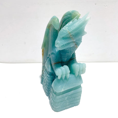 Unique Caribbean Calcite Flying Dragon Castle Carving