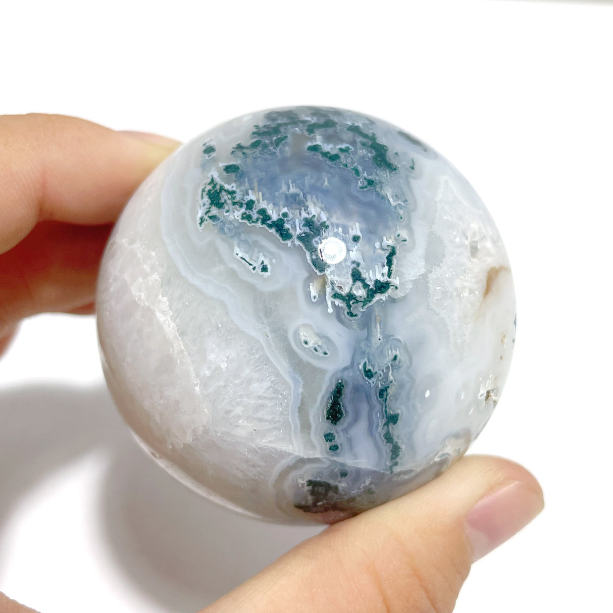 17 Pieces Beautiful Moss Agate Spheres