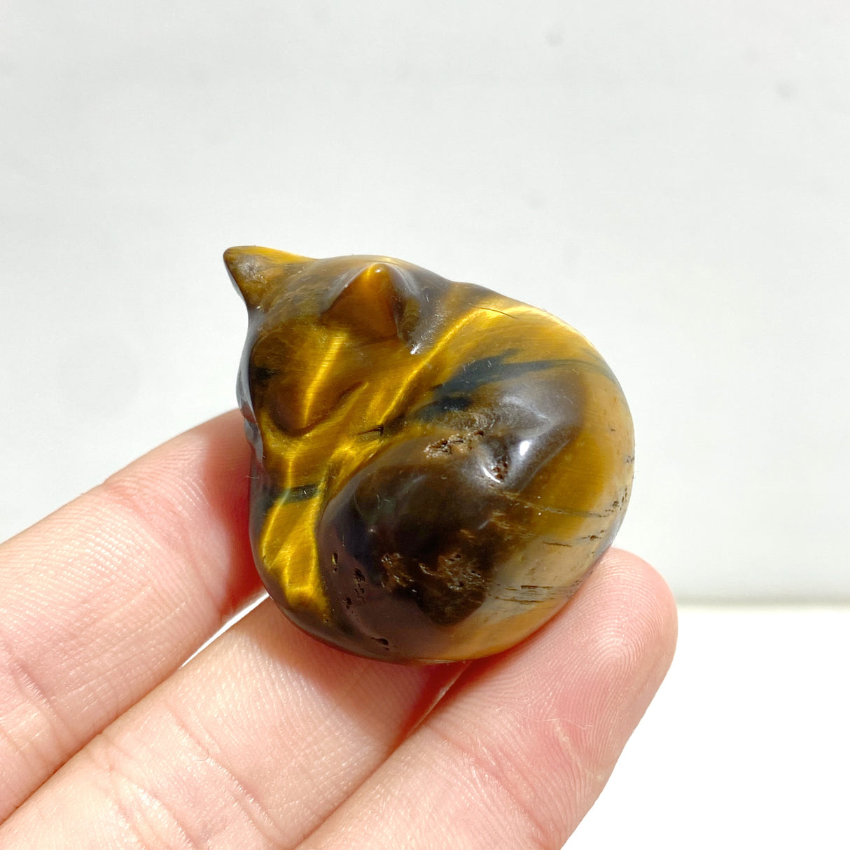 3.9CM Tiger Eye Sleeping Cats Carving Wholesale