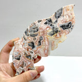 Unique Morocco Agate Butterfly Wing Carving With Stand