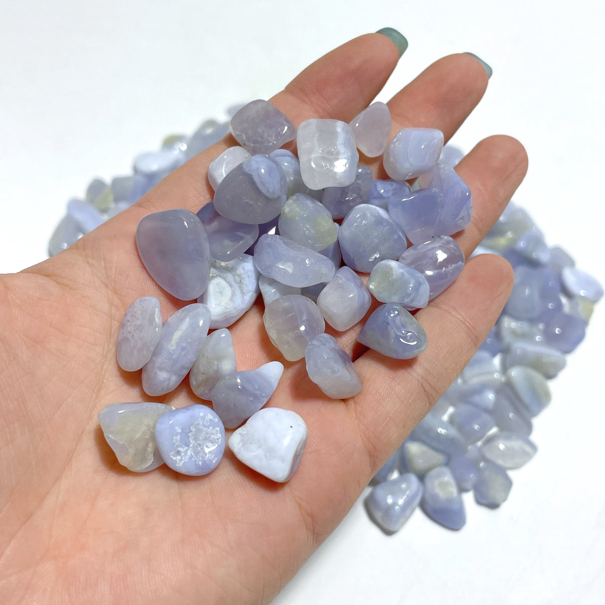 Blue Lace Agate Chips Small Tumbled Wholesale