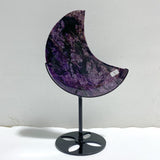 Large Charoite Moon Carving With Stand #5