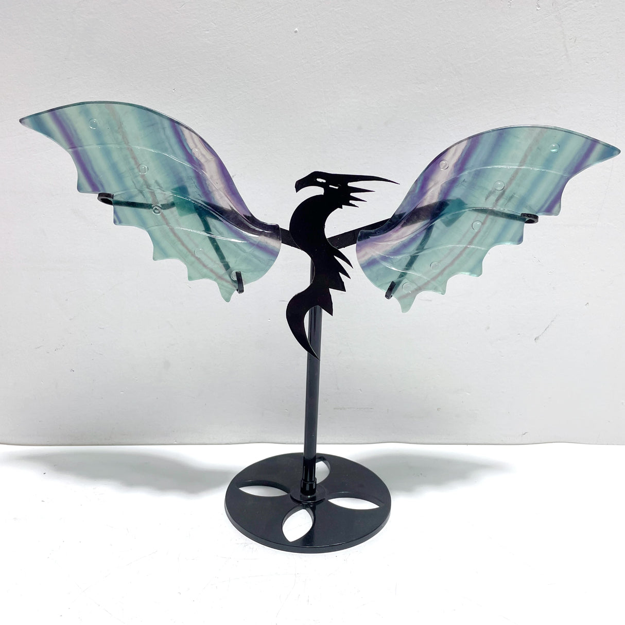 Beautiful Rainbow Fluorite Flying Dragon Wing With Stand