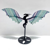 Beautiful Rainbow Fluorite Flying Dragon Wing With Stand