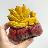 2 Pieces Mookaite Nine-tailed Fox Carving #4