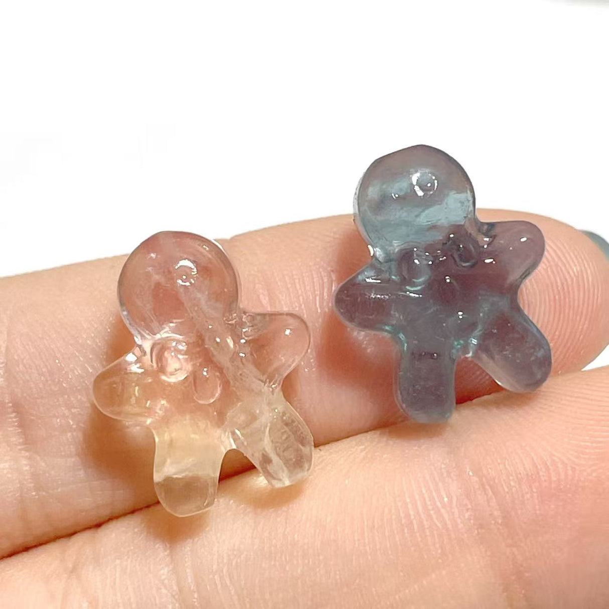 Mini Fluorite Gingerbread Man Carving Wholesale