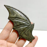 4 Pairs Pyrite Bat Wing Carving With Stand