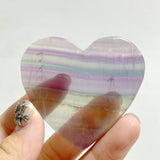Unique Symmetrical Fluorite Heart Wing Carving With Stand
