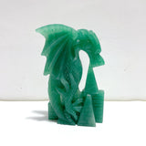Unique Green Aventurine Flying Dragon Castle Carving #2