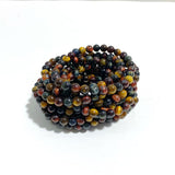 6mm Unakite Yellow Tiger Eye Red Jasper Moss Agate Blue Aventurine Bracelet Wholesale