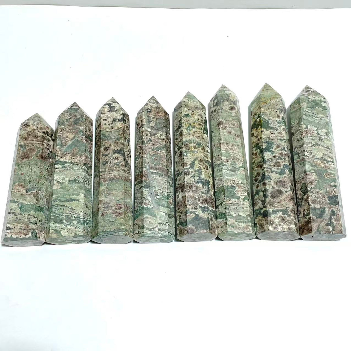 8 Pieces Green Sakura Flower Agate Point