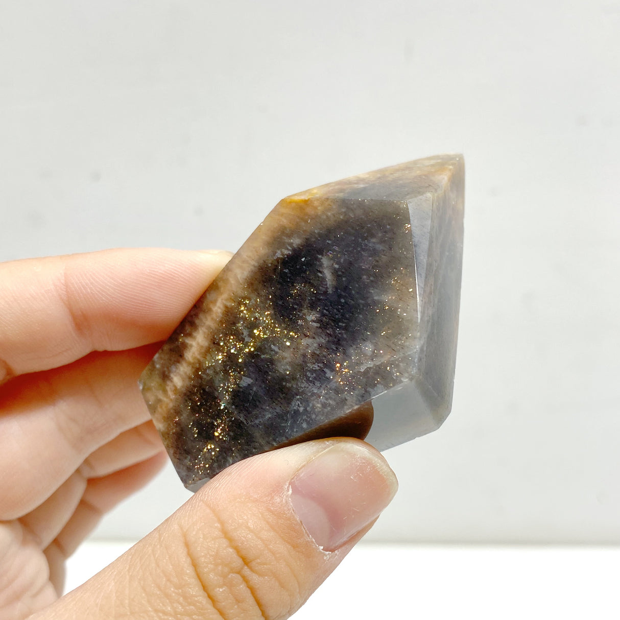 65 Pieces Black Rainbow Sun Stone With Hematite Free Form