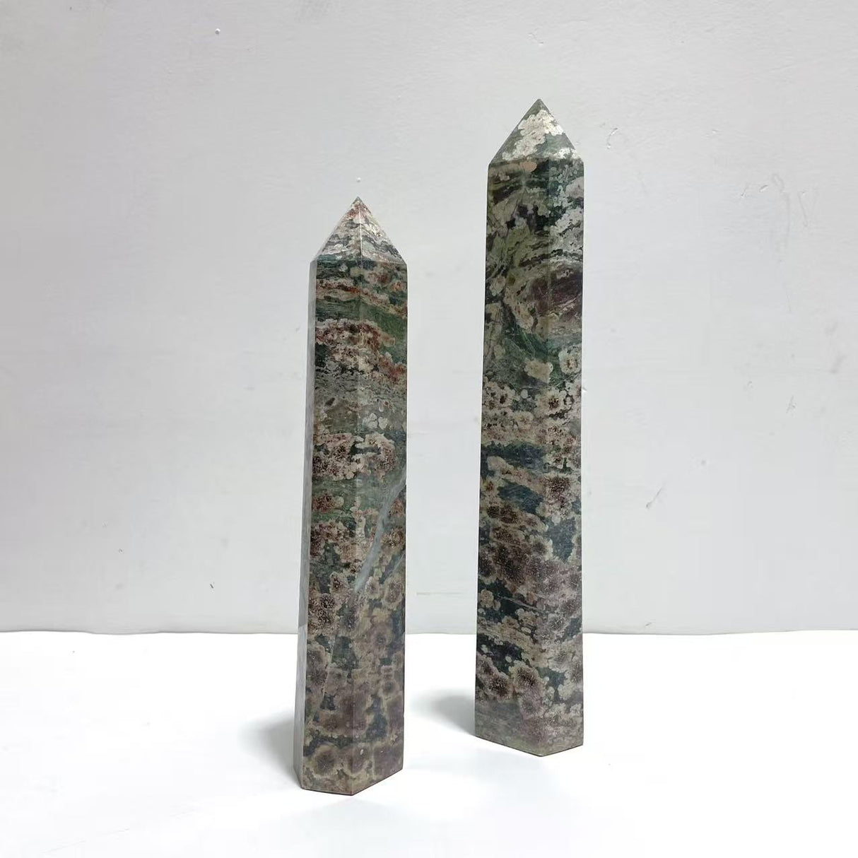 7 Pieces Green Sakura Flower Agate Point