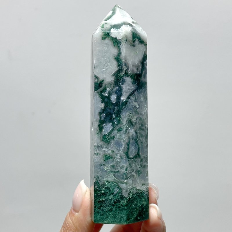 Fat Moss Agate Points Tower Wholesale - Wholesale Crystals