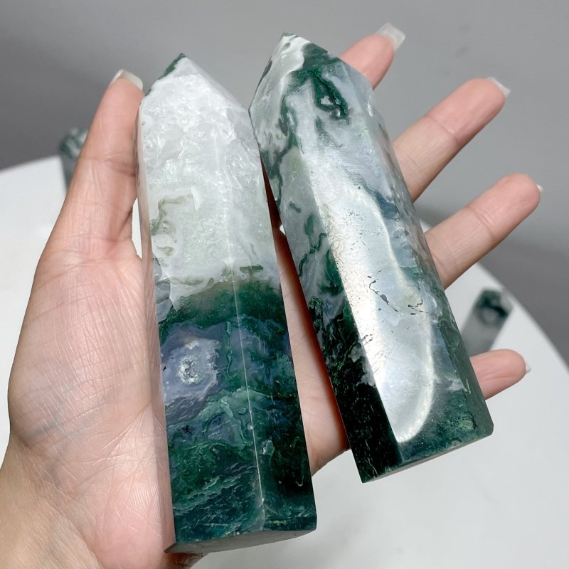 Fat Moss Agate Points Tower Wholesale - Wholesale Crystals