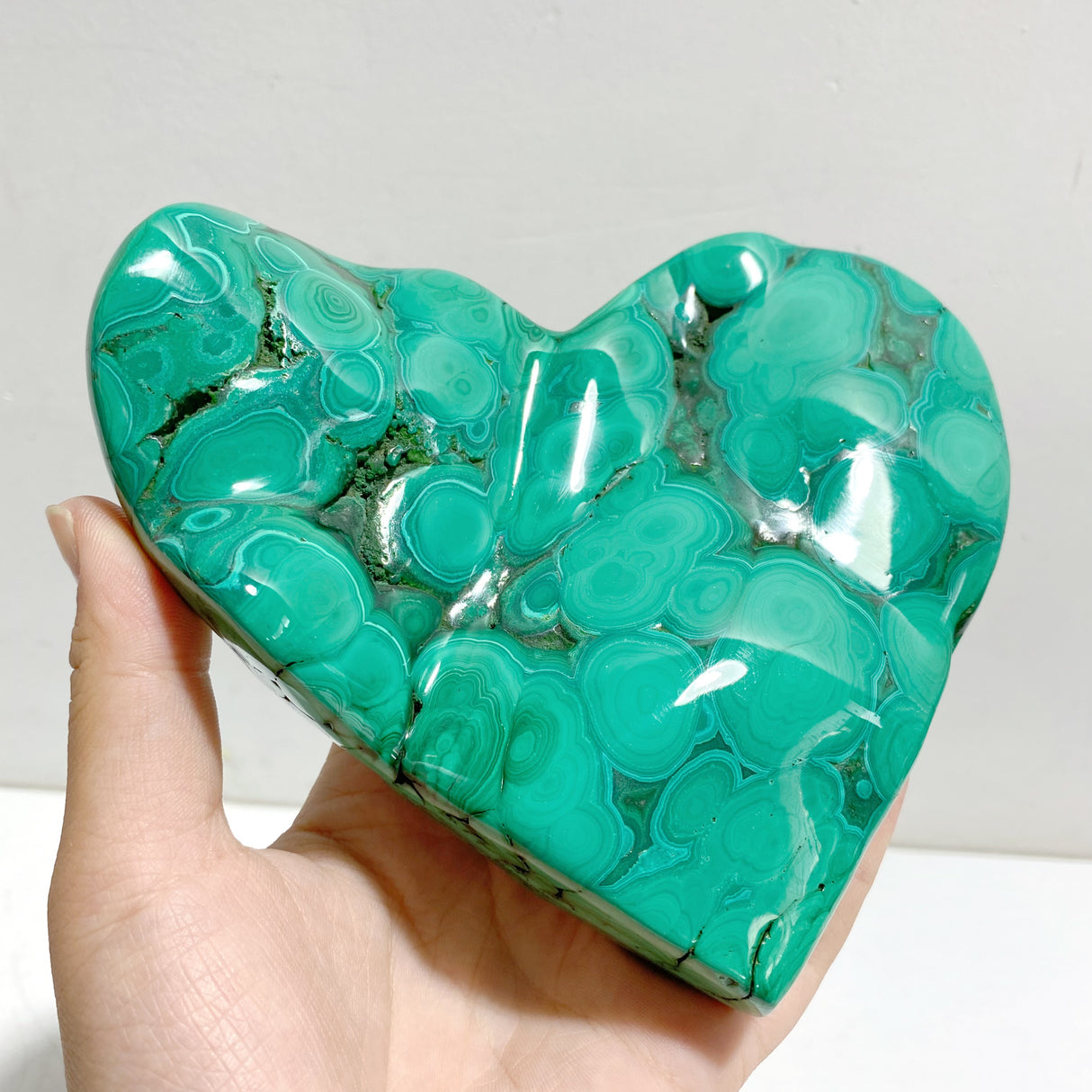 Unique Malachite Heart With Stand