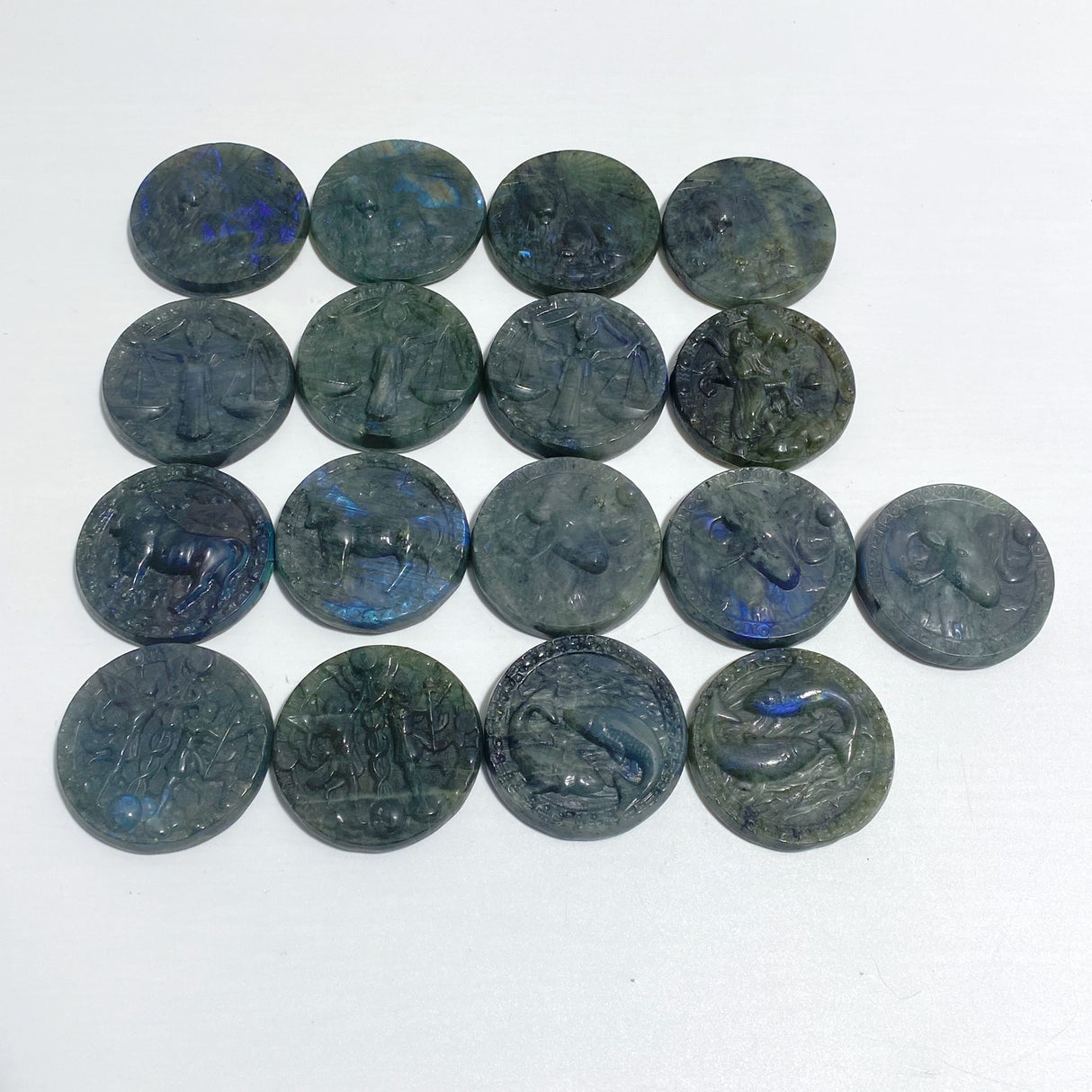17 Pieces Labradorite Constellation Carving Clearance