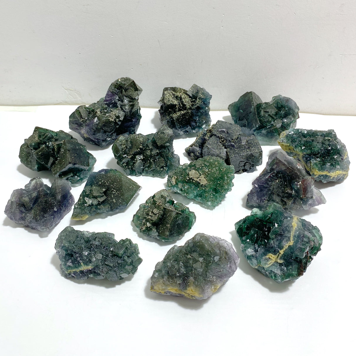 15 Pieces Raw Stone Fluorite Mixed Pyrite