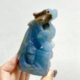 3 Pieces Blue Onyx Flying Dragon Castle Carving(Defect)