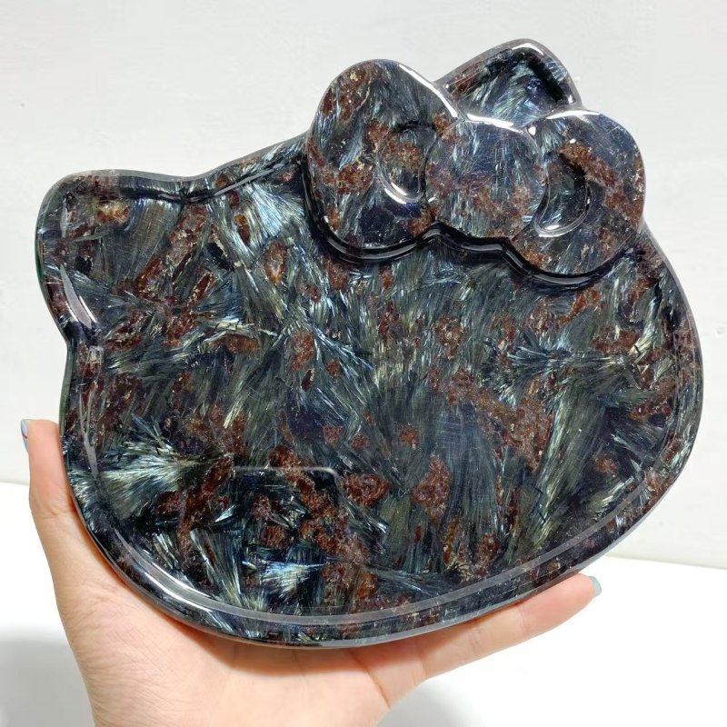 Garnet Mixed Astrophyllite Hello Kitty Stand Base Home Decor Wholesale - Wholesale Crystals