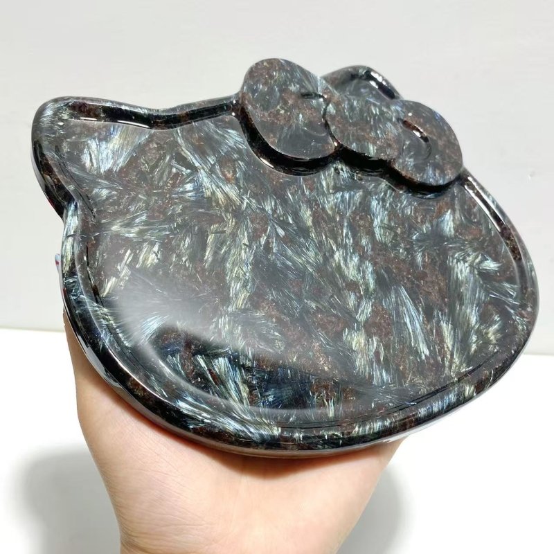 Garnet Mixed Astrophyllite Hello Kitty Stand Base Home Decor Wholesale - Wholesale Crystals