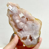 Geode Druzy Pink Amethyst Slab Butterfly Wing Carving With Stand -Wholesale Crystals