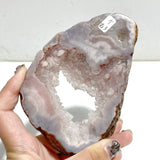Geode Pink Amethyst Slab Butterfly Wing Carving With Stand -Wholesale Crystals