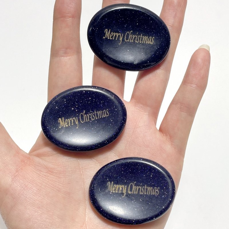 Gold Foil Lettering For Christmas Gift Worry Stone Wholesale - Wholesale Crystals