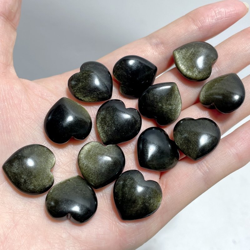 Gold Sheen Obsidian Heart 1.8*1.8cm Wholesale - Wholesale Crystals