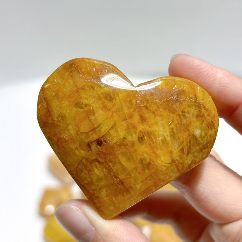 Golden Hematoid Quartz Fire Quartz Heart Shape Wholesale - Wholesale Crystals