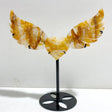 Golden Hematoid Quartz Fire Quartz Heart Wing Carving With Stand - Wholesale Crystals