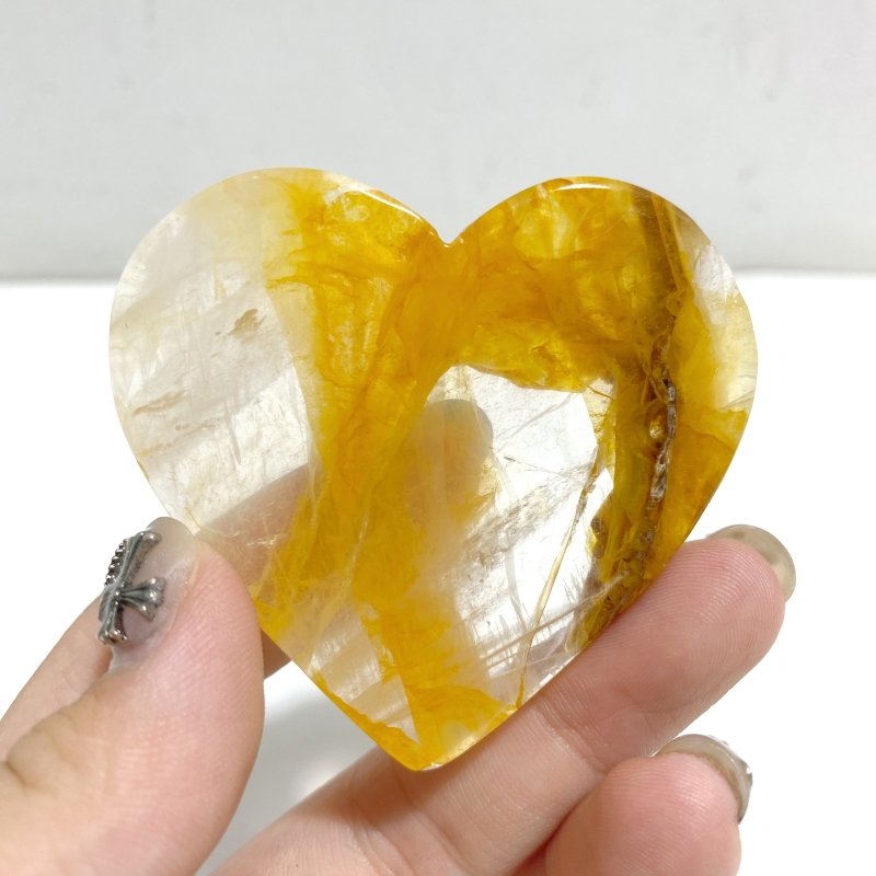 Golden Hematoid Quartz Heart Wing Carving With Stand Fire Quartz -Wholesale Crystals
