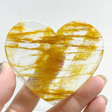 Golden Hematoid Quartz Heart Wing Carving With Stand Fire Quartz -Wholesale Crystals