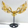 Golden Hematoid Quartz Heart Wing Carving With Stand Fire Quartz -Wholesale Crystals