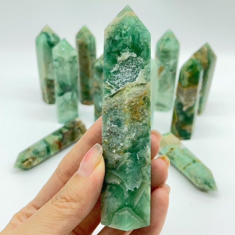 Green Agate Stone Tower Points Crystal Wholesale -Wholesale Crystals